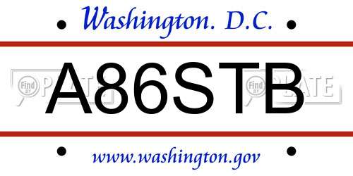 A86STB District Of Columbia License Plate
