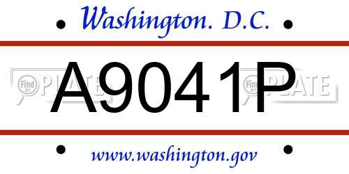 A9041P District Of Columbia License Plate