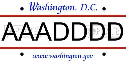 AAADDDD District Of Columbia License Plate