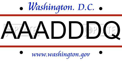 AAADDDQ District Of Columbia License Plate