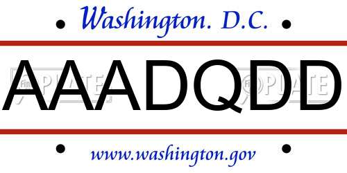 AAADQDD District Of Columbia License Plate