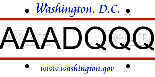 AAADQQQ District Of Columbia License Plate