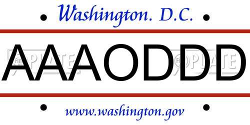 AAAODDD District Of Columbia License Plate
