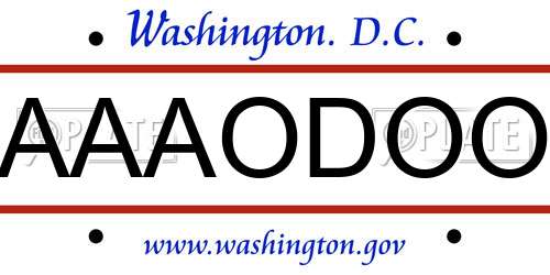 AAAODOO District Of Columbia License Plate