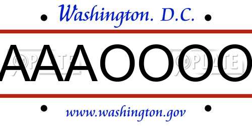 AAAOOOO District Of Columbia License Plate