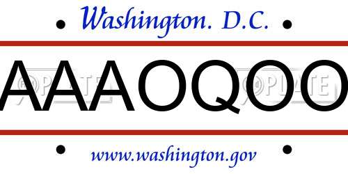 AAAOQOO District Of Columbia License Plate