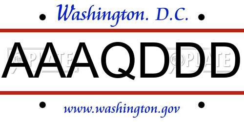 AAAQDDD District Of Columbia License Plate