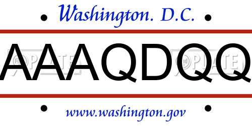 AAAQDQQ District Of Columbia License Plate