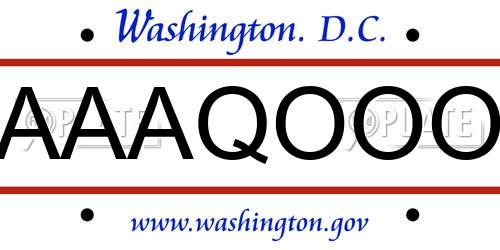 AAAQOOO District Of Columbia License Plate