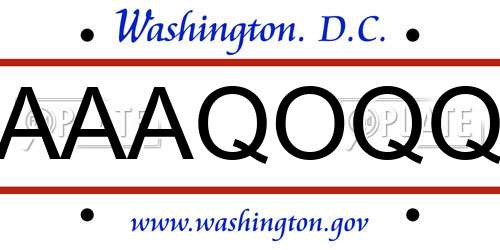 AAAQOQQ District Of Columbia License Plate