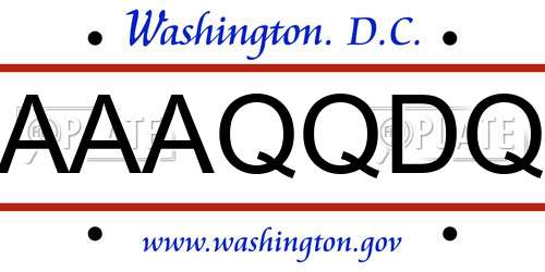 AAAQQDQ District Of Columbia License Plate