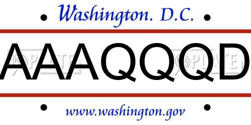 AAAQQQD District Of Columbia License Plate
