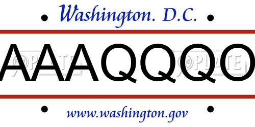 AAAQQQO District Of Columbia License Plate