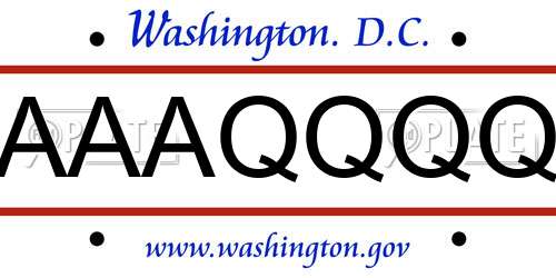 AAAQQQQ District Of Columbia License Plate