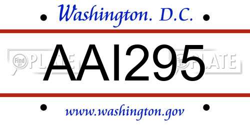 AAI295 District Of Columbia License Plate
