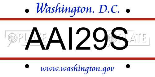 AAI29S District Of Columbia License Plate