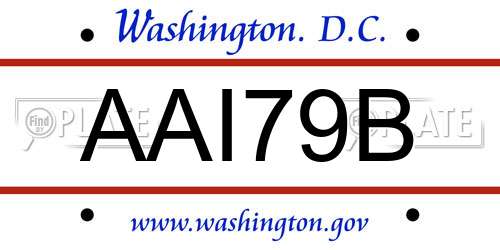 AAI79B District Of Columbia License Plate
