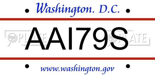 AAI79S District Of Columbia License Plate
