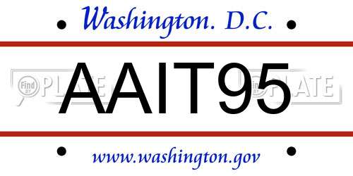 AAIT95 District Of Columbia License Plate