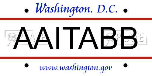AAITABB District Of Columbia License Plate