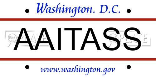 AAITASS District Of Columbia License Plate