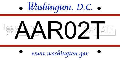 AAR02T District Of Columbia License Plate