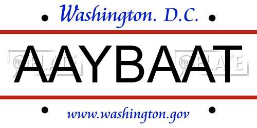 AAYBAAT District Of Columbia License Plate