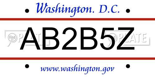 AB2B5Z District Of Columbia License Plate