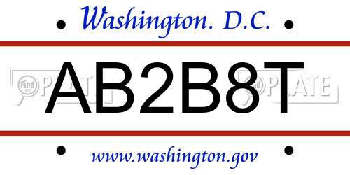 AB2B8T District Of Columbia License Plate