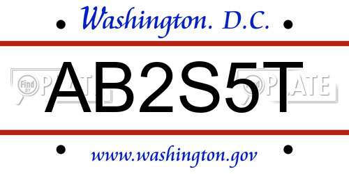 AB2S5T District Of Columbia License Plate