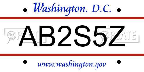 AB2S5Z District Of Columbia License Plate