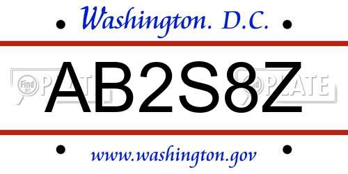 AB2S8Z District Of Columbia License Plate