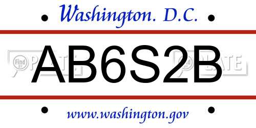 AB6S2B District Of Columbia License Plate