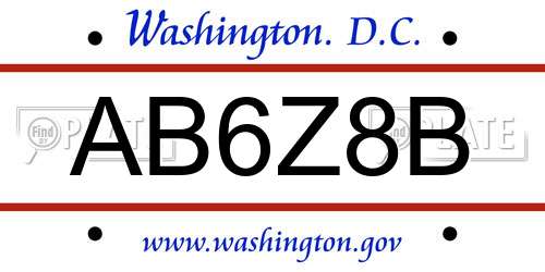 AB6Z8B District Of Columbia License Plate