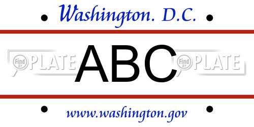 ABC District Of Columbia License Plate