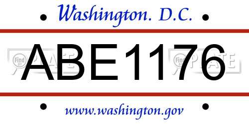 ABE1176 District Of Columbia License Plate