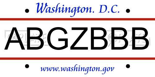 ABGZBBB District Of Columbia License Plate