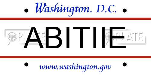 ABITIIE District Of Columbia License Plate