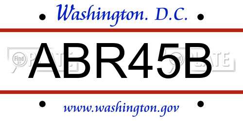 ABR45B District Of Columbia License Plate