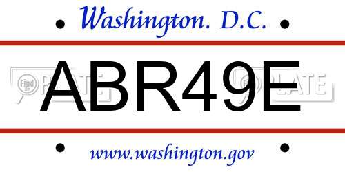 ABR49E District Of Columbia License Plate