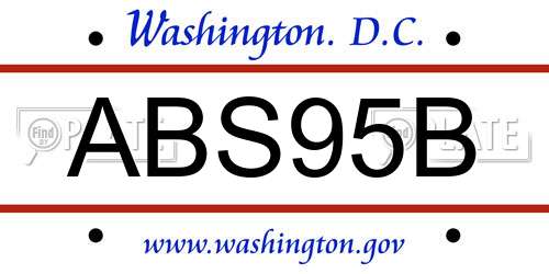 ABS95B District Of Columbia License Plate