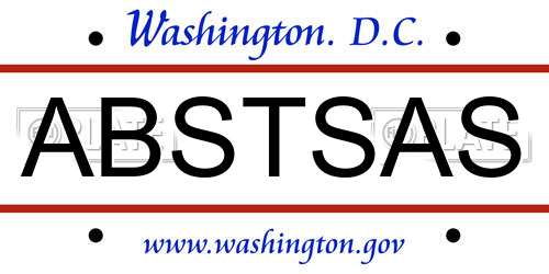 ABSTSAS District Of Columbia License Plate