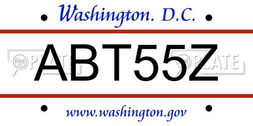 ABT55Z District Of Columbia License Plate