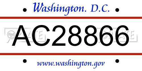 AC28866 District Of Columbia License Plate