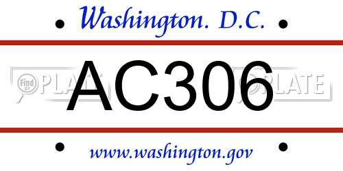 AC306 District Of Columbia License Plate