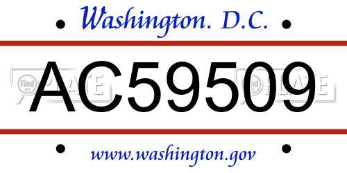 AC59509 District Of Columbia License Plate