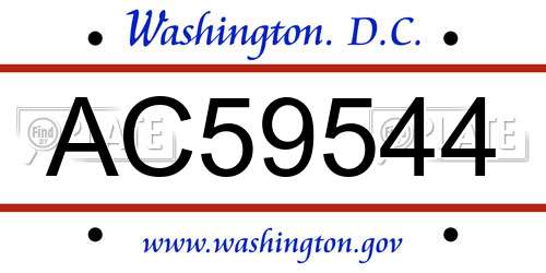 AC59544 District Of Columbia License Plate