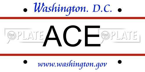 ACE District Of Columbia License Plate