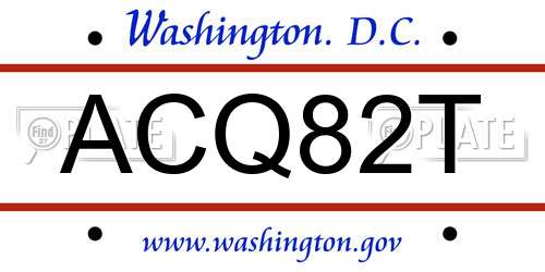 ACQ82T District Of Columbia License Plate