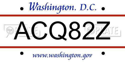 ACQ82Z District Of Columbia License Plate